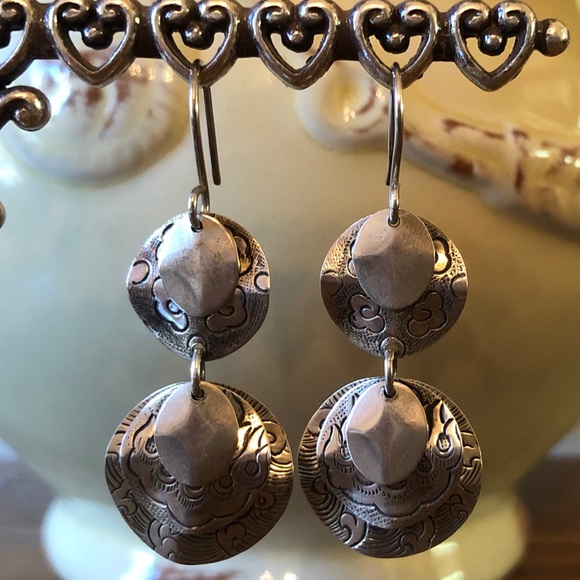 Vintage Silpada Cha-Cha Sterling Silver Disc Earrings W2057 - Picture 13 of 13